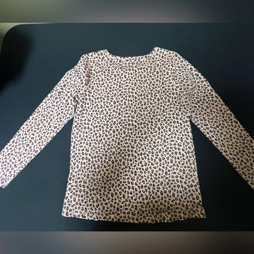 CHILDREN’S PLACE PINK/BROWN/BLACK PATTERNED LONG SLEEVE TOP  LG (10-12)